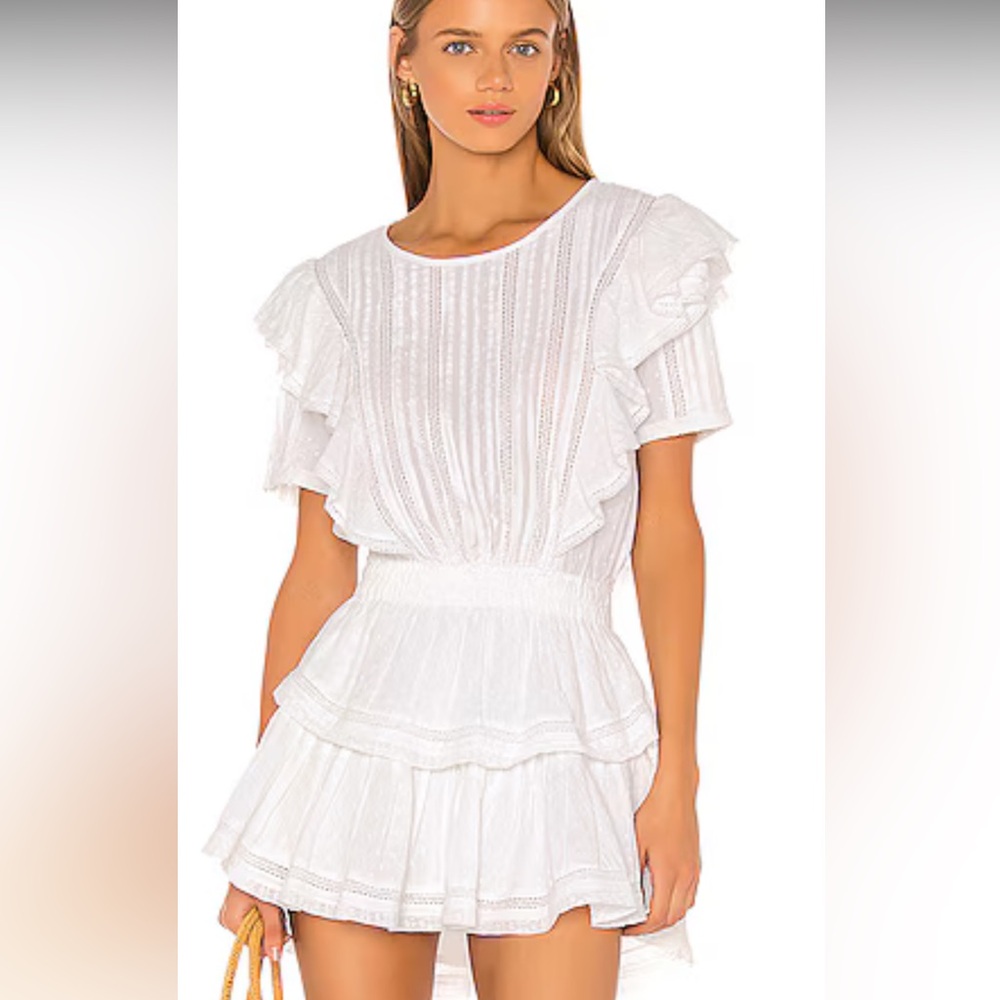 Loveshack fancy Natasha smocked dress in white